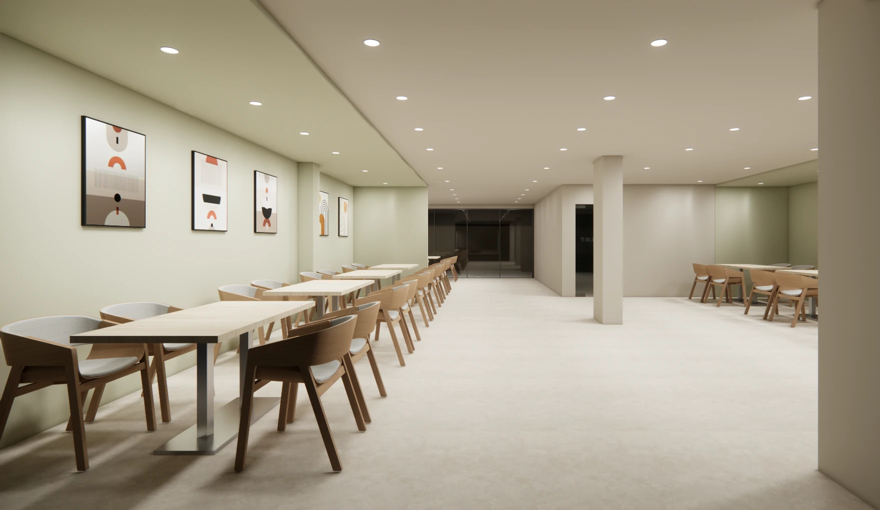 Dining area at Areca PG, Ahmedabad