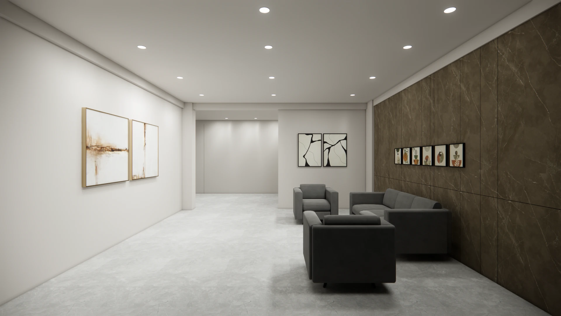Reception lobby at Areca PG, Ahmedabad