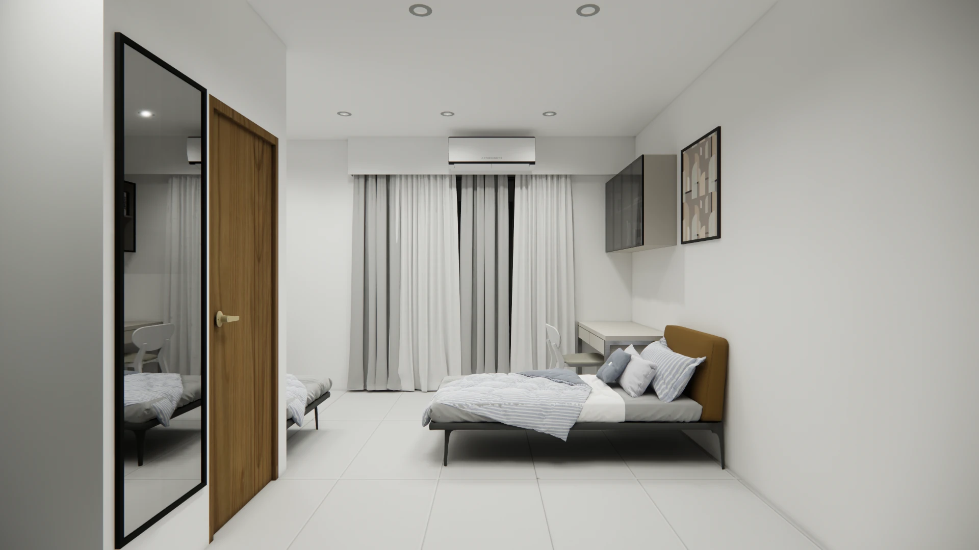 Twin sharing common area