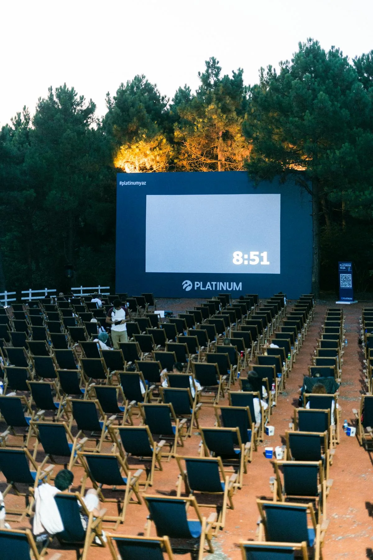 Rooftop movie night setup